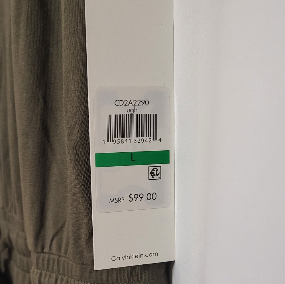 Calvin Klein Olive Green Sleeveless V-Neck Jumpsuit Size Large NWT - Picture 9 of 15